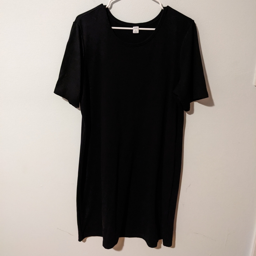 Old Navy Black Fitted Crew-Neck Short-Sleeve Tee Dress Size XL